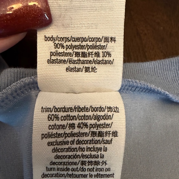 PINK Women's Soft Blue Velvet Shirt, Short Sleeve, Size Medium - Picture 6 of 9